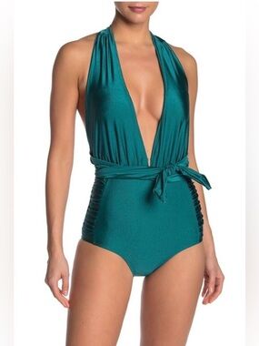 NICOLE MILLER NEW YORK Convertible One-Piece Swimsuit – Deep Lake – Size M